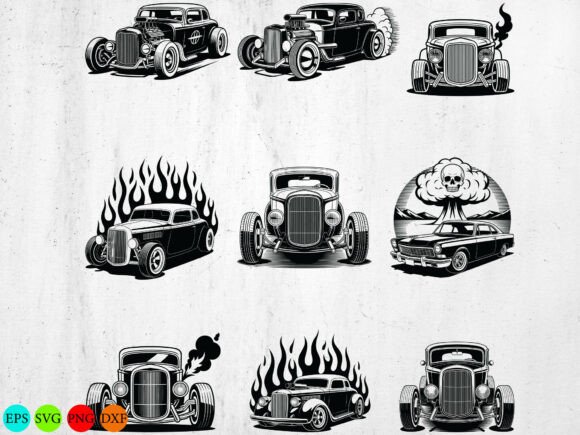 Hot Rod Car SVG Bundle, Classic Car