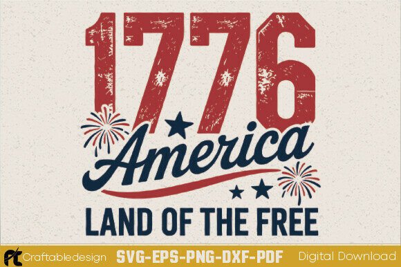 Retro 1776 America Land of the Free SVG Review