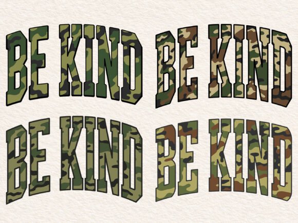 Retro Camo Be Kind Design Svg Png Files Review
