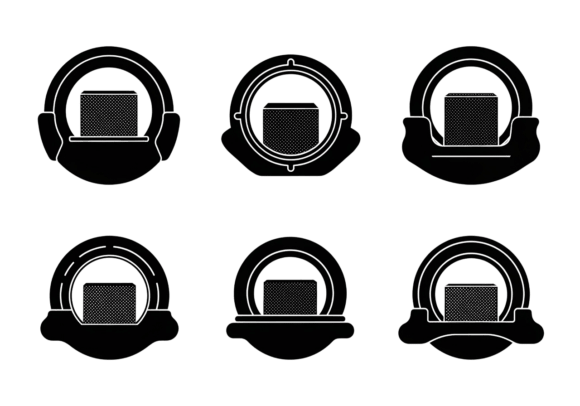 Retro Vintage Microphone Icons Set SVG