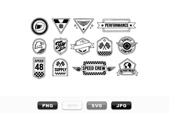 Vintage Racing Badge Clipart Set Review